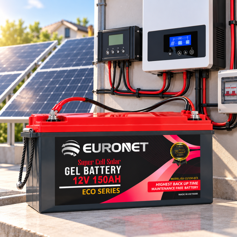 Акумулятор VIPEURONET 12V 150Ah ECO Series  / Гелевий акумулятор для сонячних енергосистем, систем резервного живлення