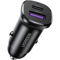 Зарядний пристрій Ugreen 2xUSB 30W (USB-A + USB-C) QC 4.0 Сіра (EC305) (25845)
