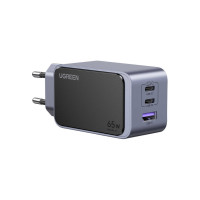Зарядний пристрій Ugreen 3xUSB 65W (2xUSB-C+USB-A) Gan Nexode Fast Charger Grey X553 (35042)