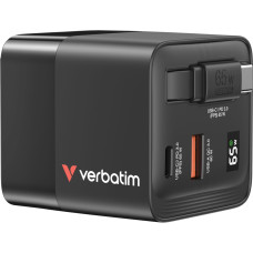Зарядний пристрій Verbatim GaN 65 W 2 ports (USB-C/1xUSB-A) (32217)