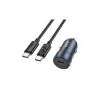 Зарядний пристрій HOCO HOCO Z57 Glorious single-port USB-C PD30W + cable USB-C Metal Gray (6942007633086)