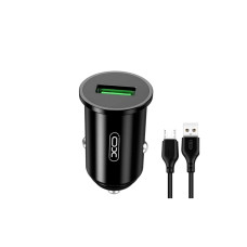 Зарядний пристрій XO USB QC3.0 18W + cable USB to Micro 5P black (TZ12-M-BK)