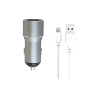 Зарядний пристрій XO 1xUSB + cable USB to Lightning TZ09 gray (6920680873517)