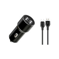 Зарядний пристрій XO 1xUSB + cable USB to Micro 5P TZ09 black (6920680873487)