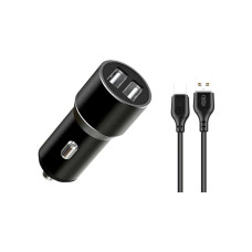 Зарядний пристрій XO 1xUSB + cable USB to USB-C TZ09 black (6920680873500)