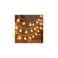 Гірлянда Voltronic Зірочки+Кулі White, 80 шт, 10 м, прозора, 220V (GarlStarBal-10m220Wh)
